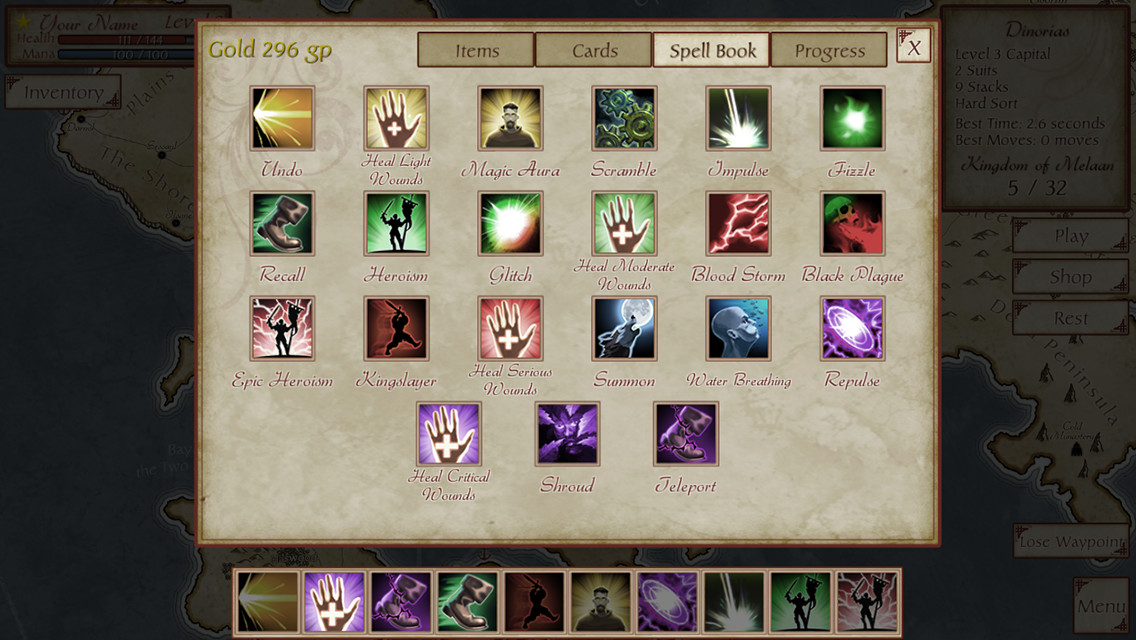 FreeCell Quest screenshot