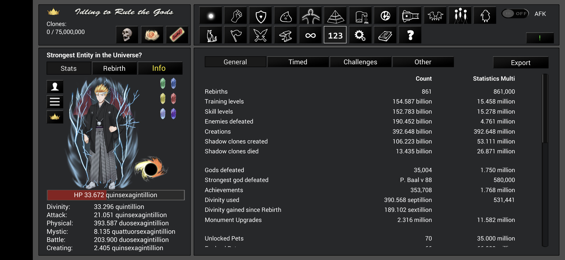Idling to Rule the Gods screenshot