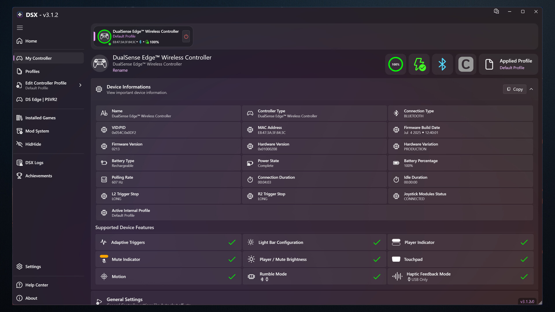 DSX screenshot