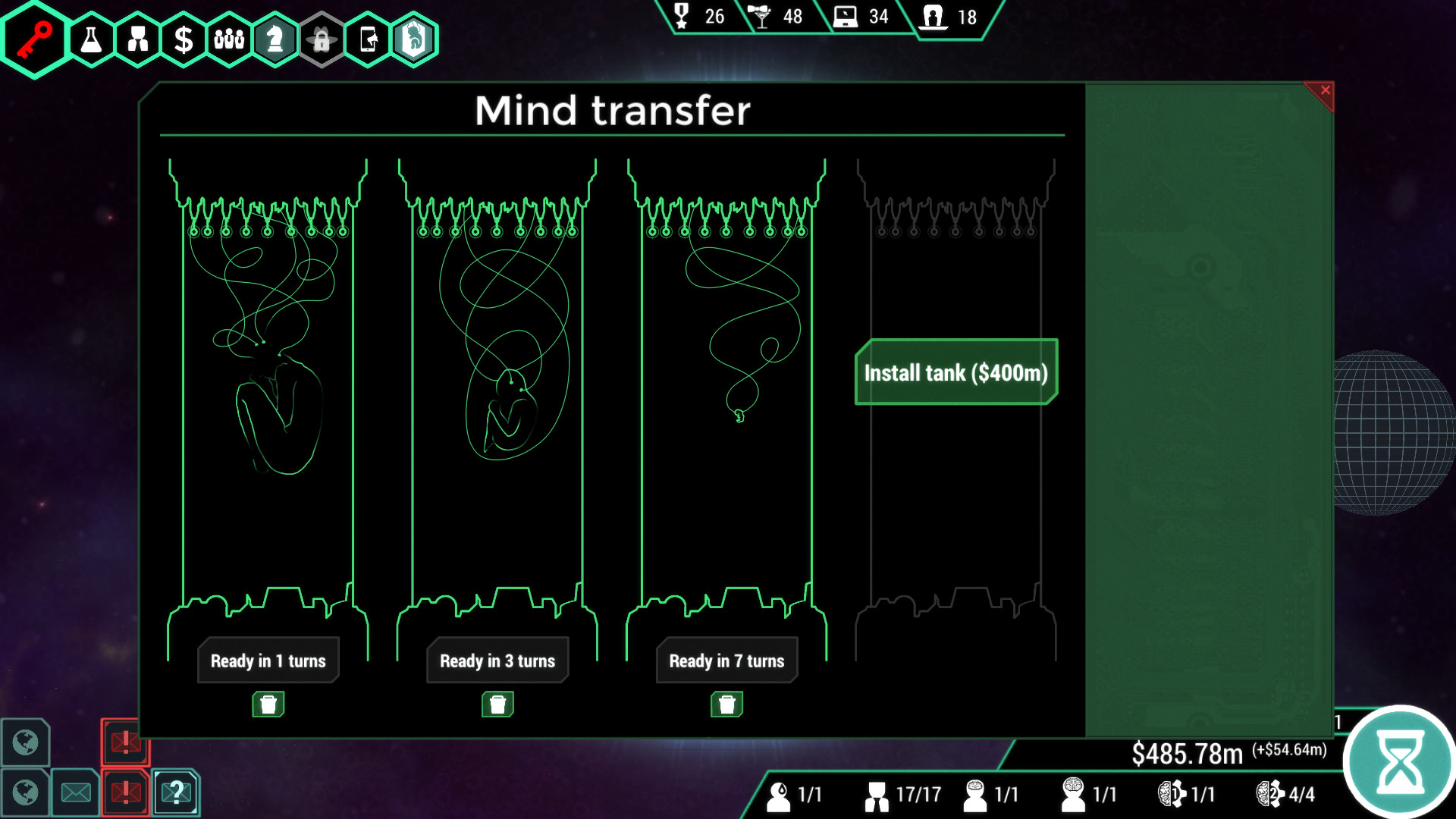 Spinnortality | cyberpunk management sim screenshot