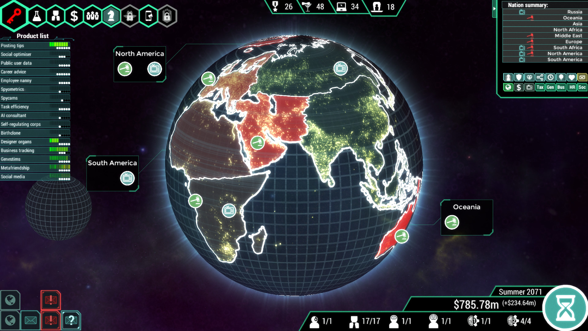 Spinnortality | cyberpunk management sim screenshot