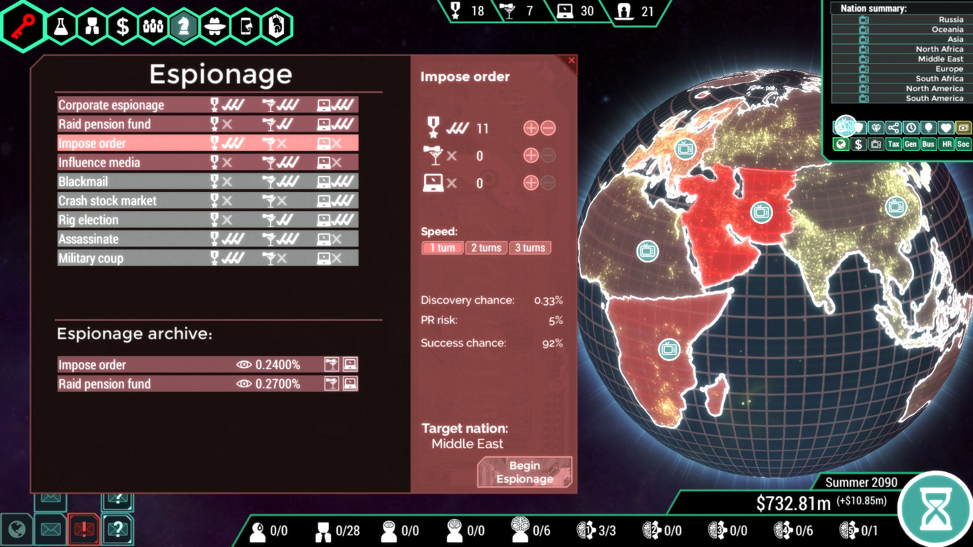Spinnortality | cyberpunk management sim screenshot