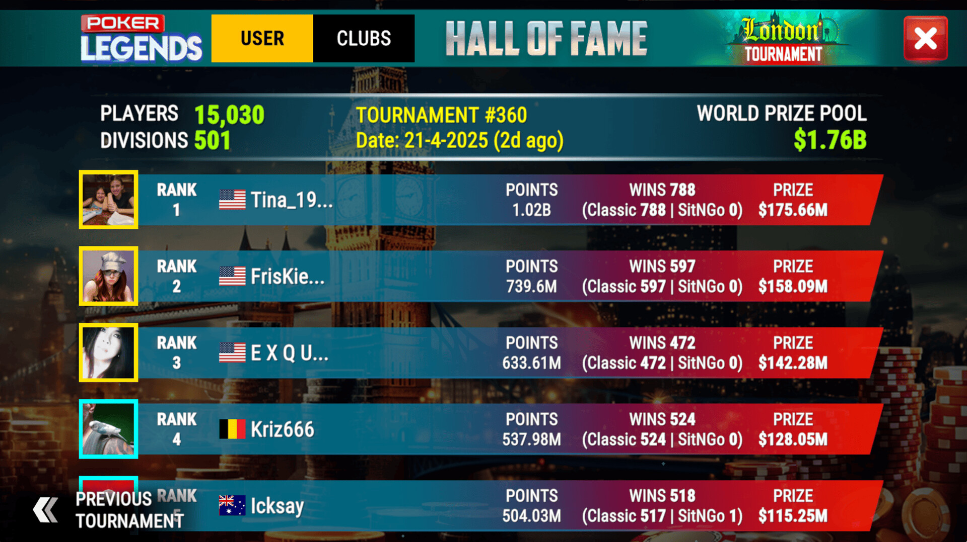 Poker Legends: Texas Hold'em Poker Tournaments screenshot
