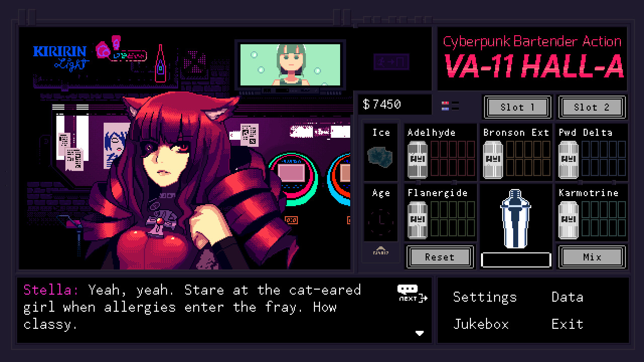 VA-11 Hall-A: Cyberpunk Bartender Action screenshot