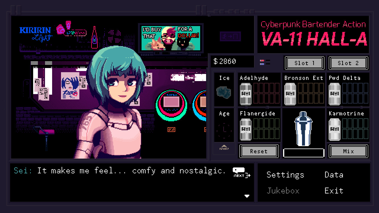 VA-11 Hall-A: Cyberpunk Bartender Action screenshot
