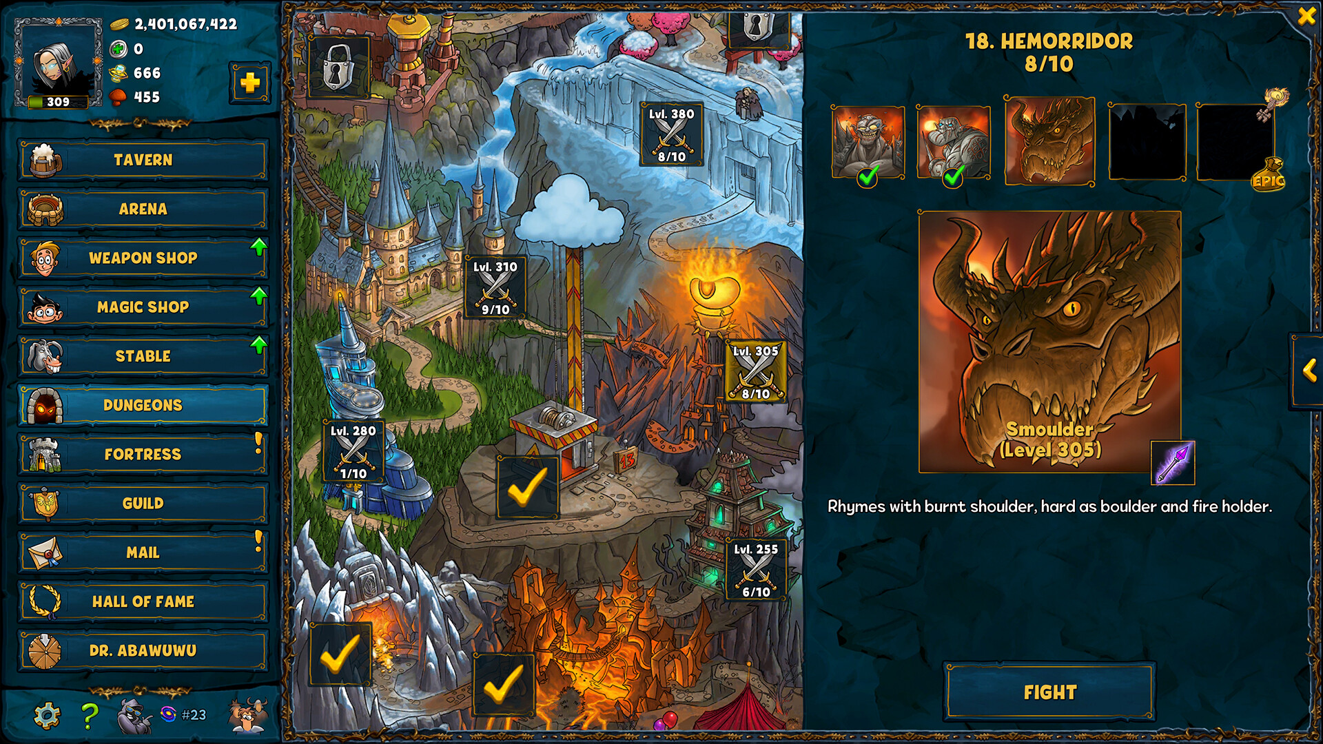 Shakes and Fidget screenshot
