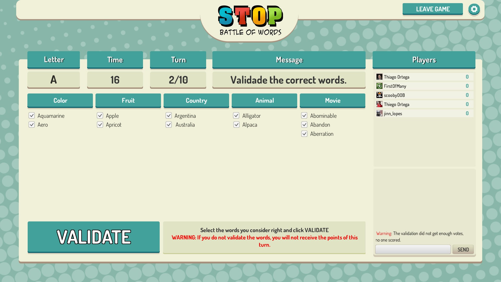 Stop Online - Battle of Words screenshot