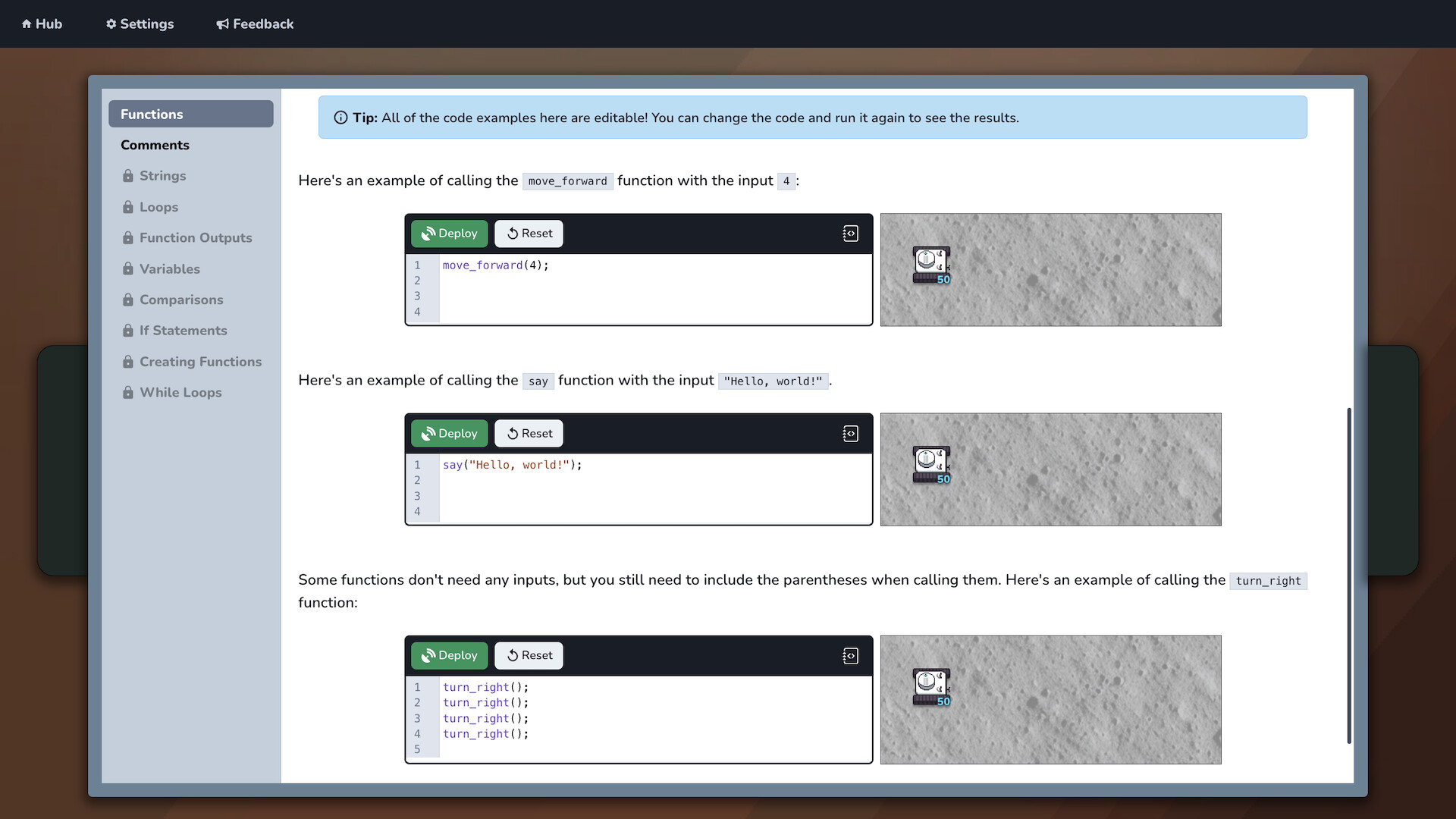 Elara: A Coding Adventure in Space screenshot