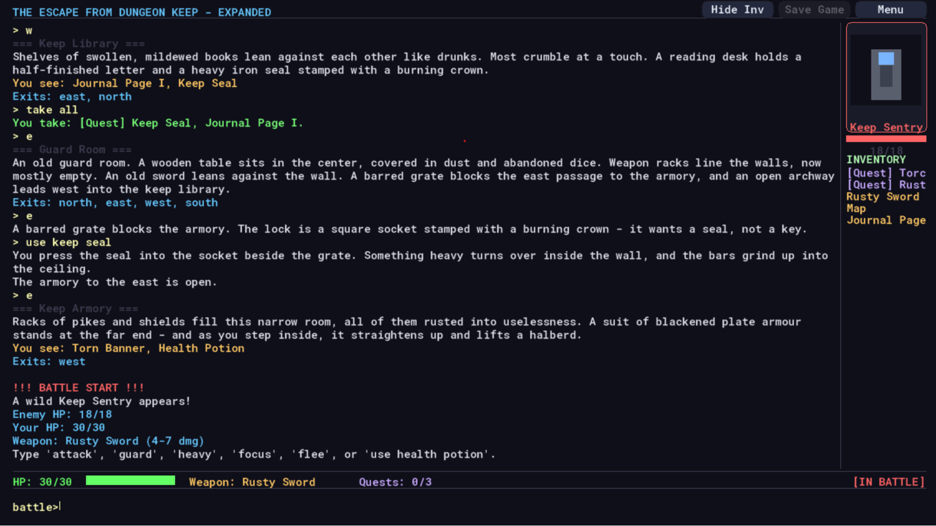 The Escape From Dungeon Keep screenshot