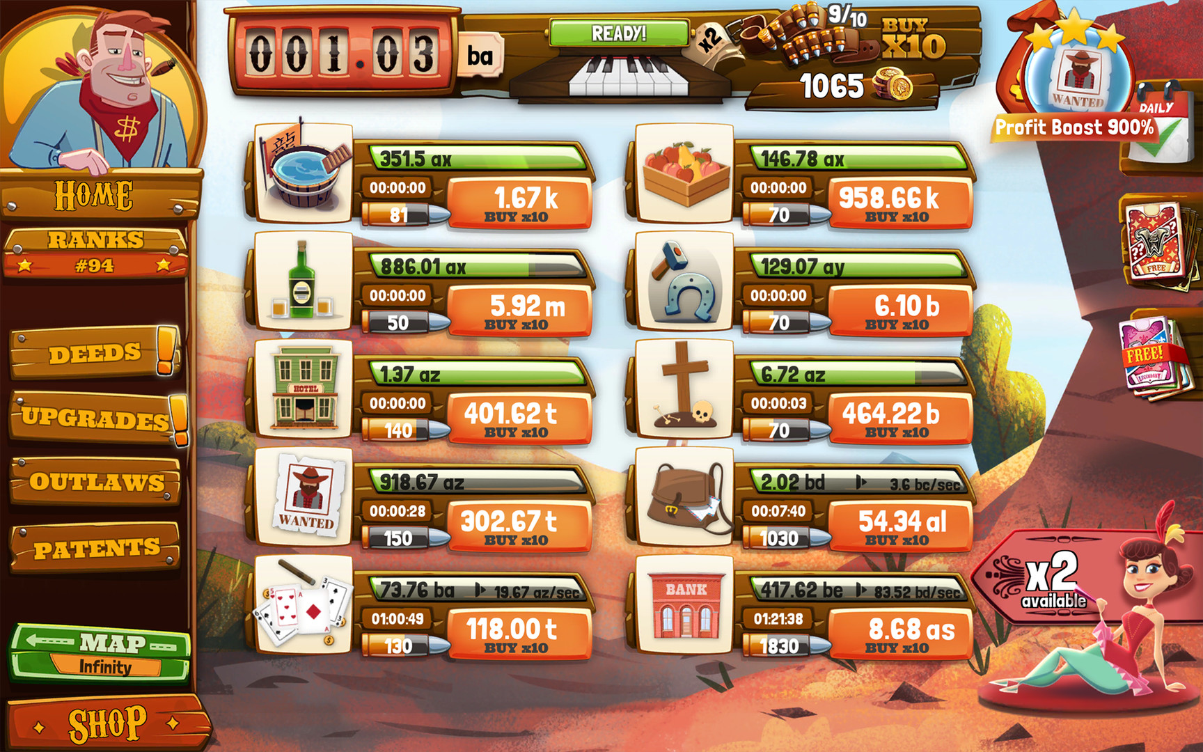 Wild West Saga: Idle Tycoon Clicker screenshot