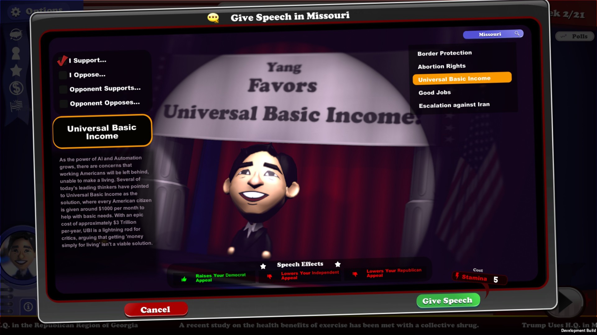 The Political Machine 2020 screenshot