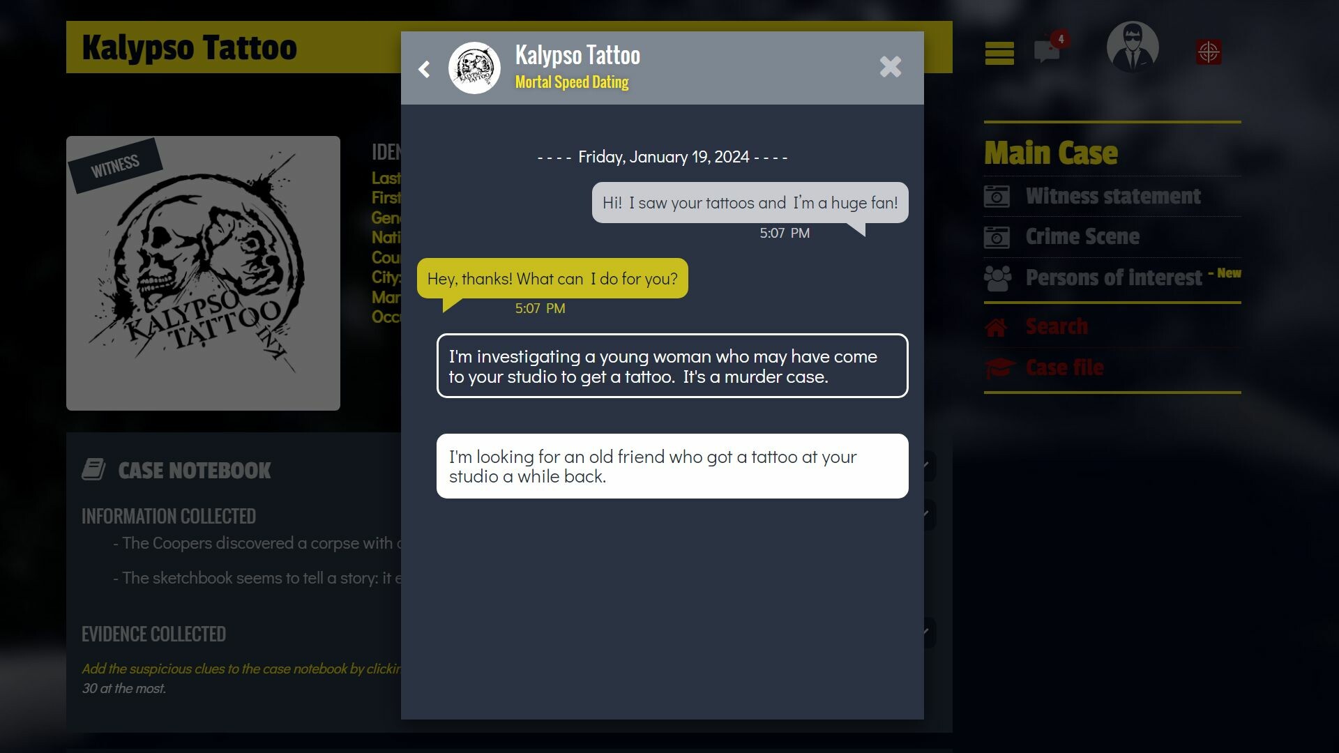 French Crime Detective Game screenshot