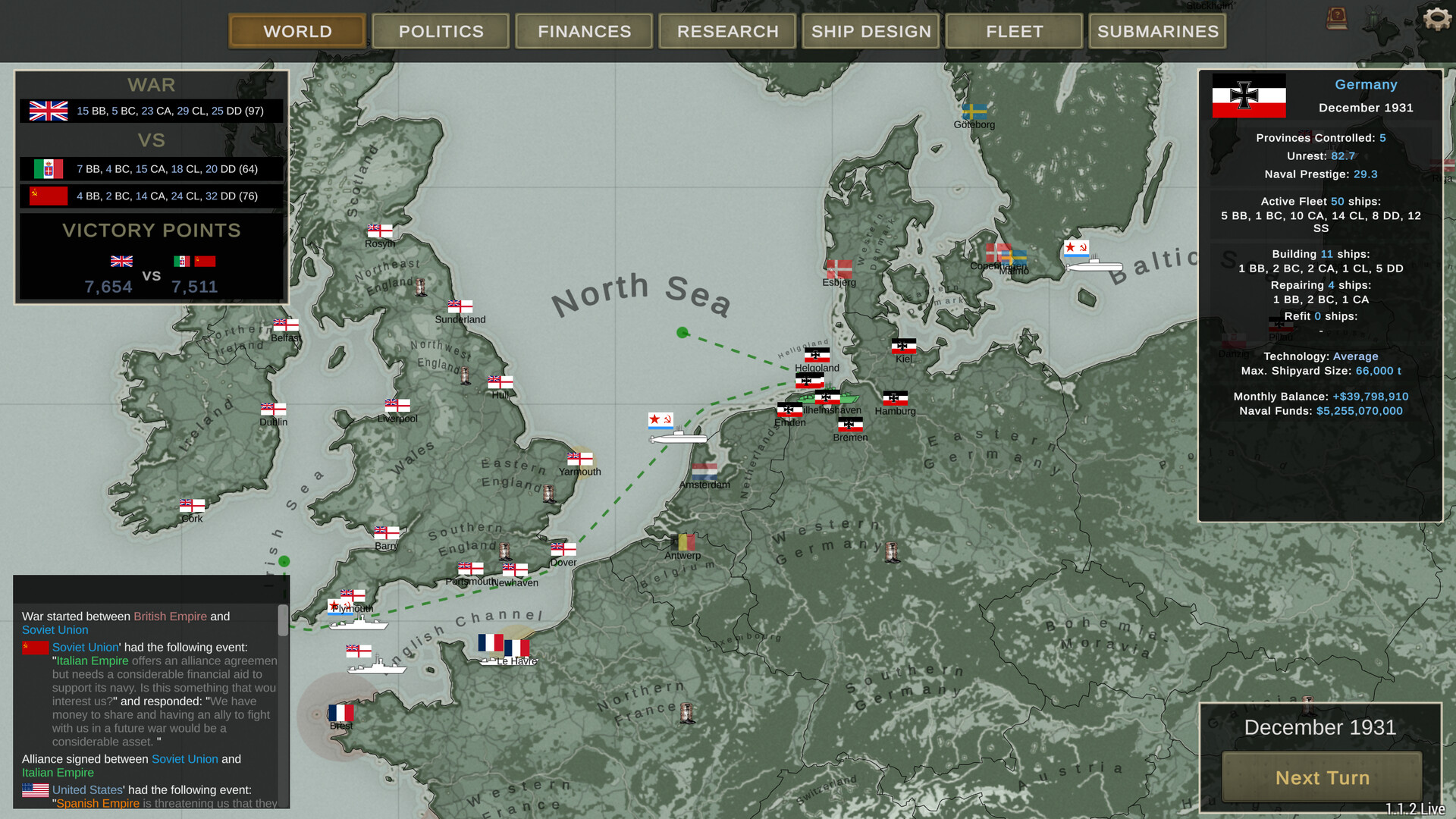 Ultimate Admiral: Dreadnoughts screenshot