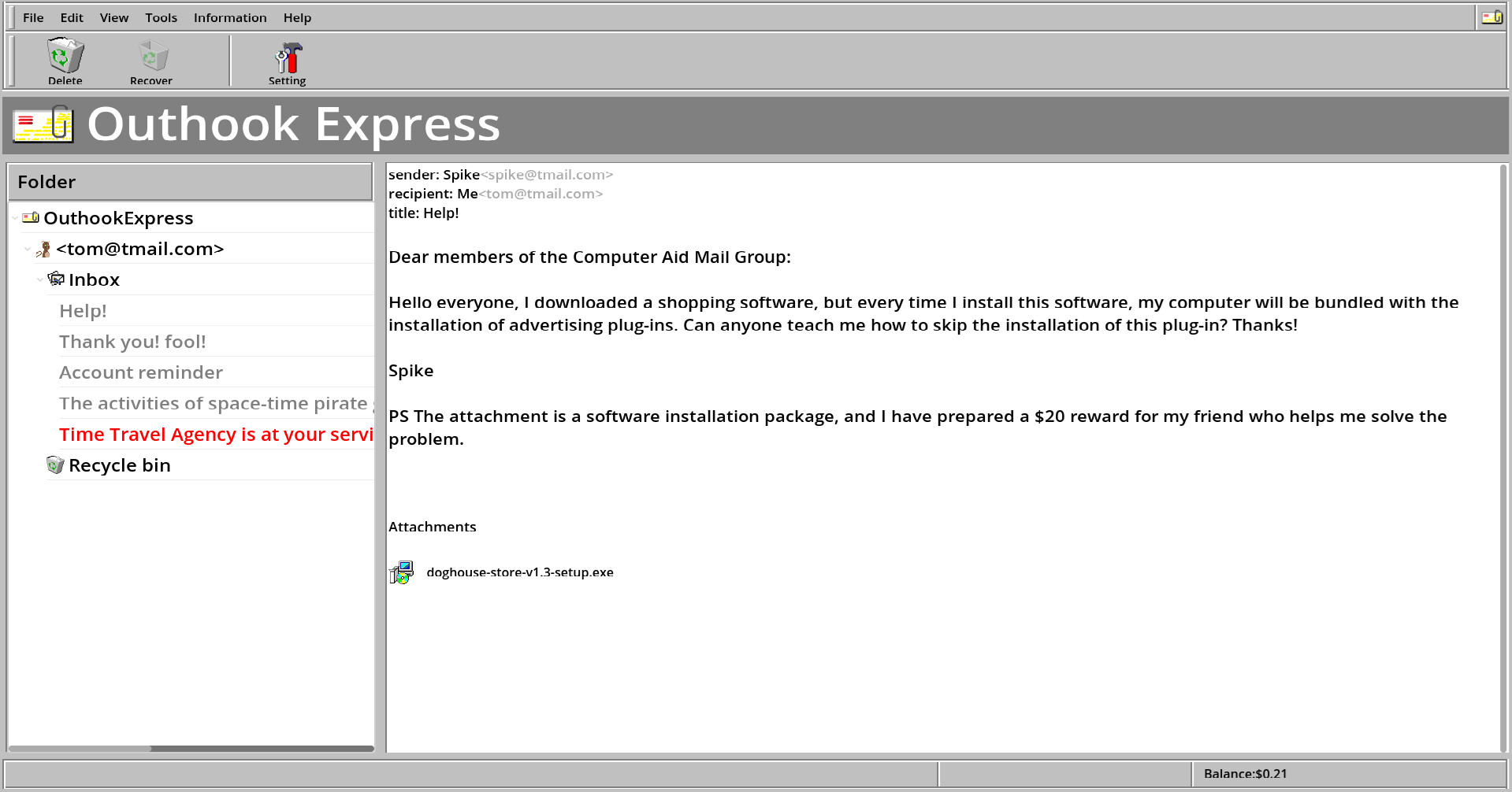 Malware screenshot