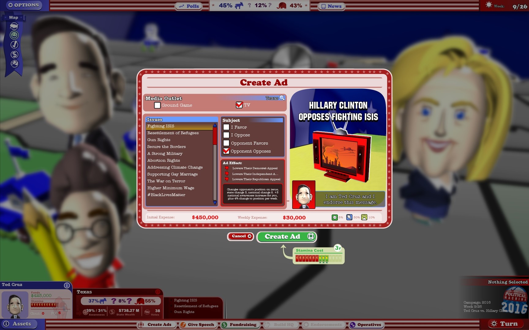 The Political Machine 2016 screenshot