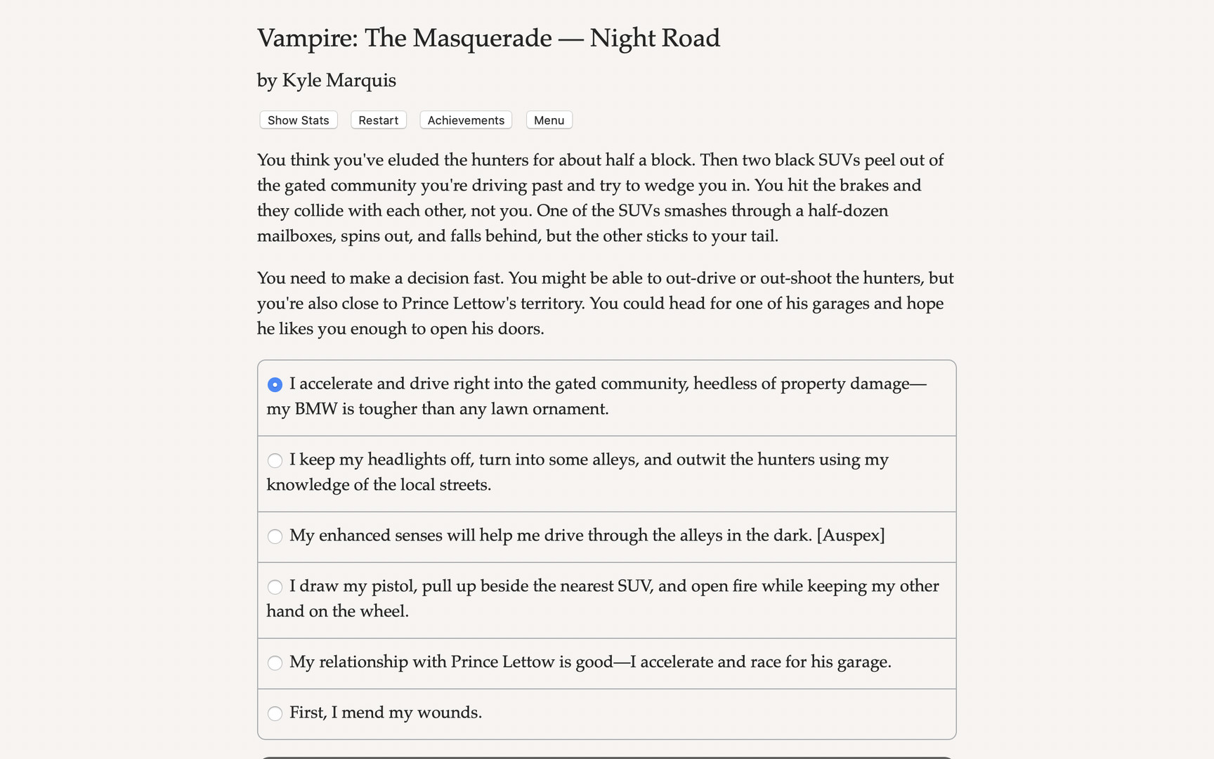 Vampire: The Masquerade — Night Road screenshot