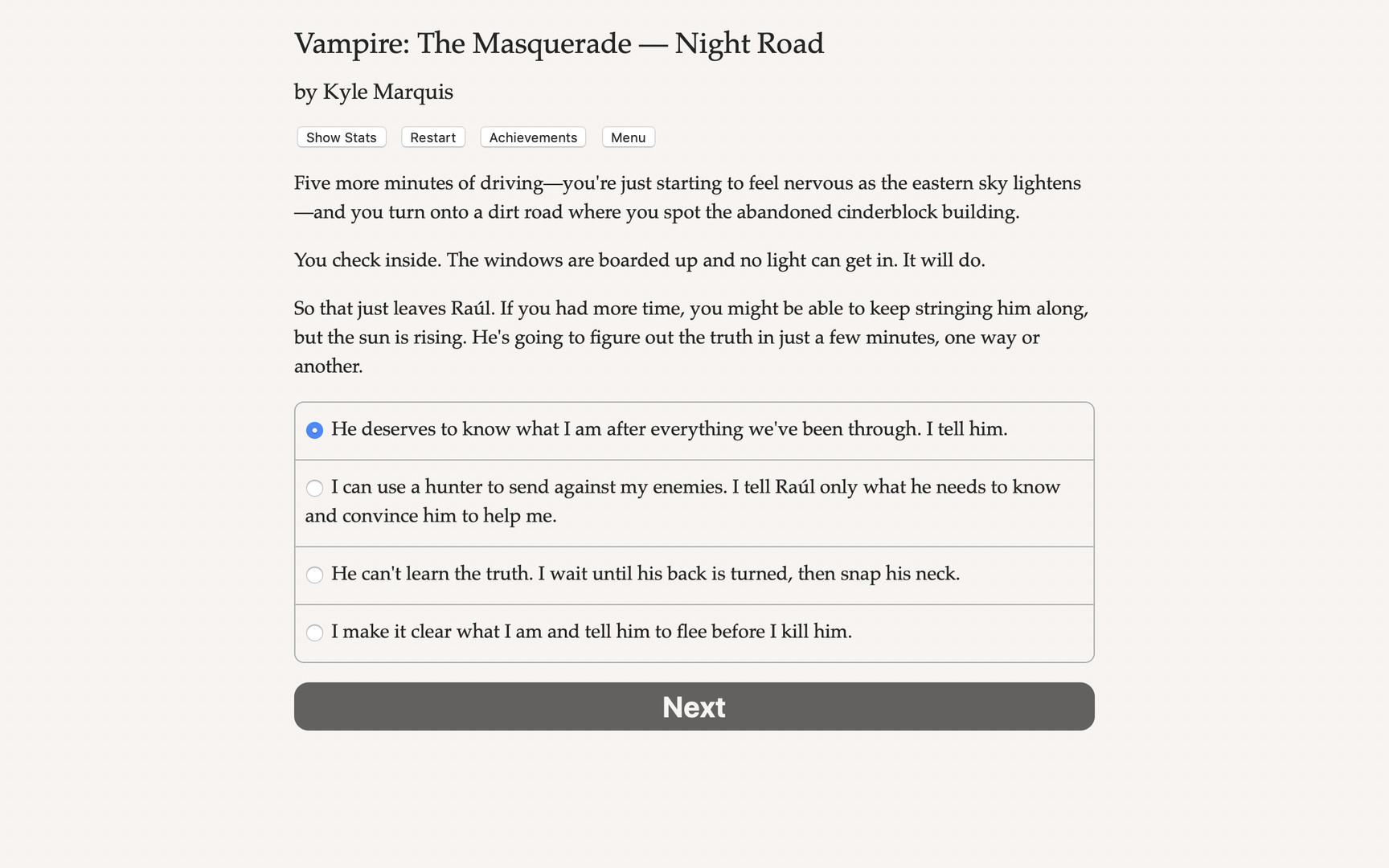 Vampire: The Masquerade — Night Road screenshot