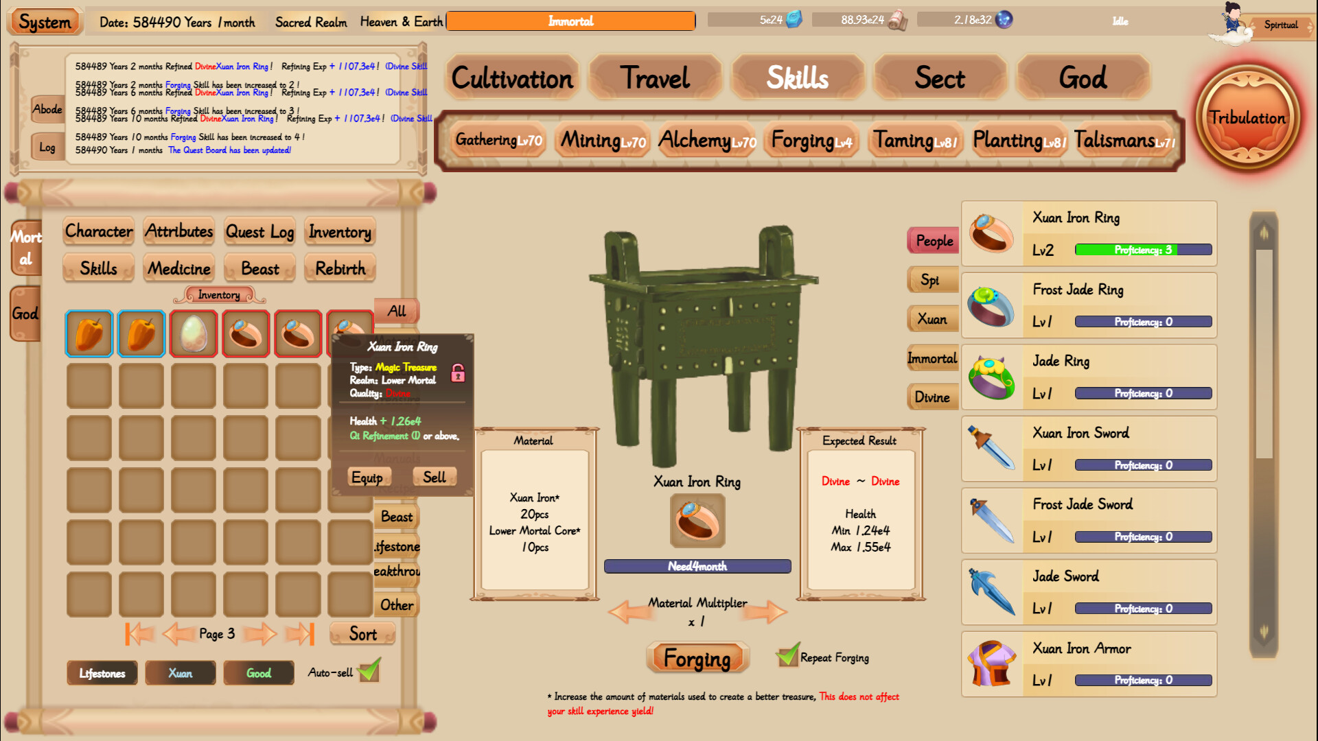 xiuzhen idle screenshot