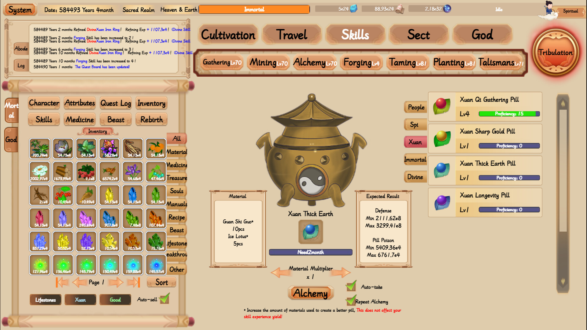 xiuzhen idle screenshot