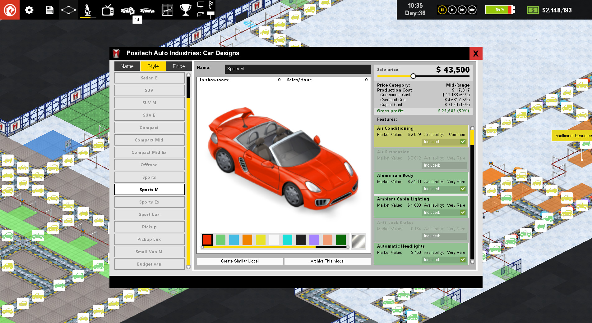 Production Line : Car factory simulation screenshot