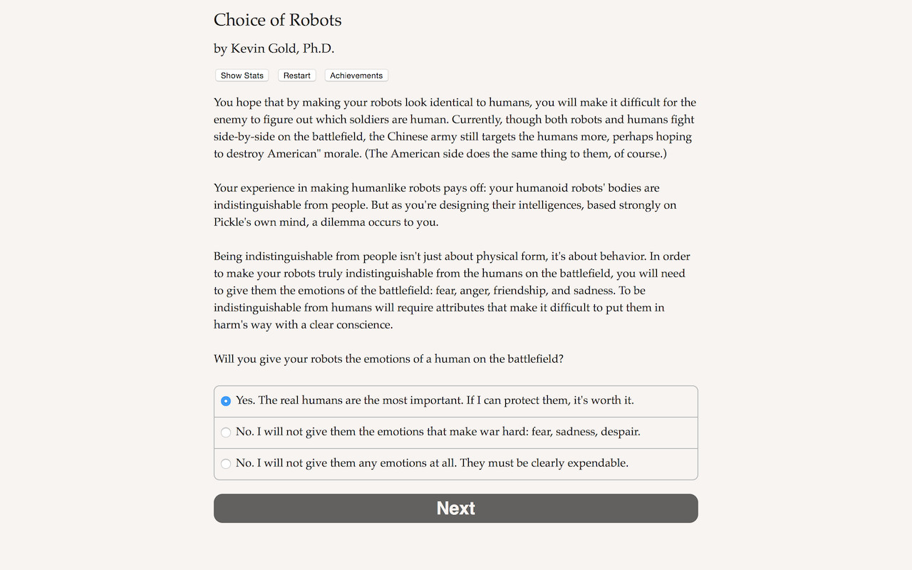 Choice of Robots screenshot